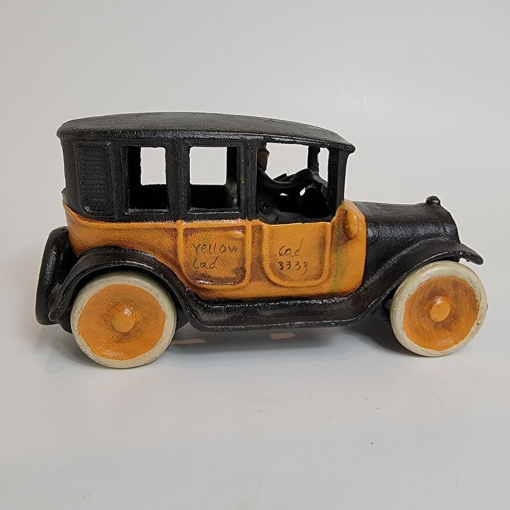 Arcade Reproduction Cast Iron Die Cast Toy Taxi Moving Wheels - Picture 3 of 9